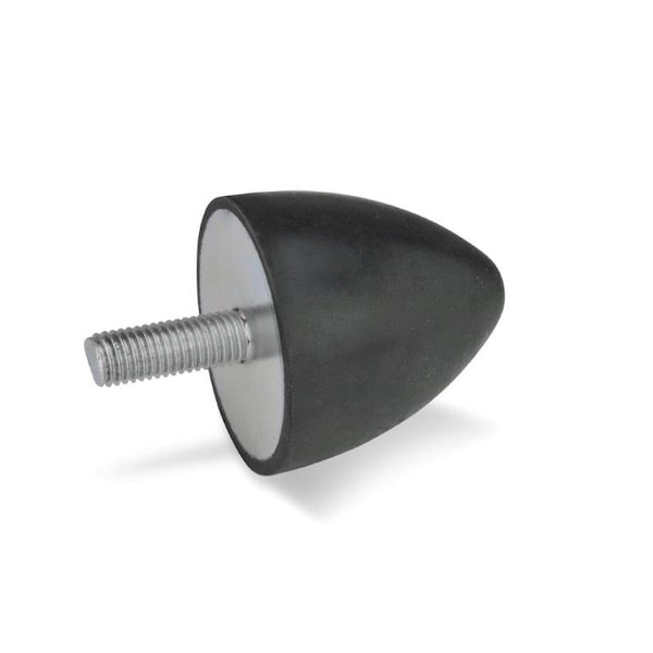 GN453-35-40-M8-S-55 Rubber Bumper Cone Stainless, Threaded Stud